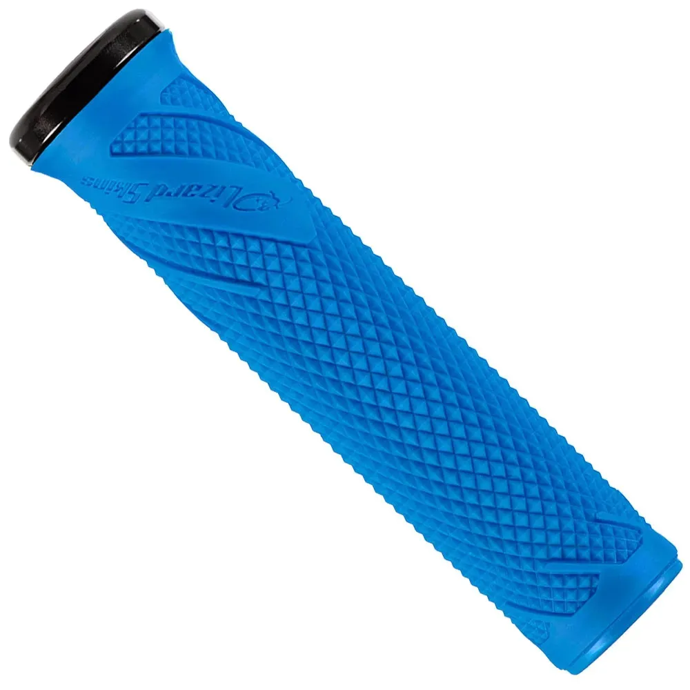 uPRISE Bikes Lizard Skins Wasatch  Single-Clamp Lock-On MTB Grips - 136mm - Blue | Price match, 365 day return s, 18-Month Warranty, Finance Available & Free UK Delivery